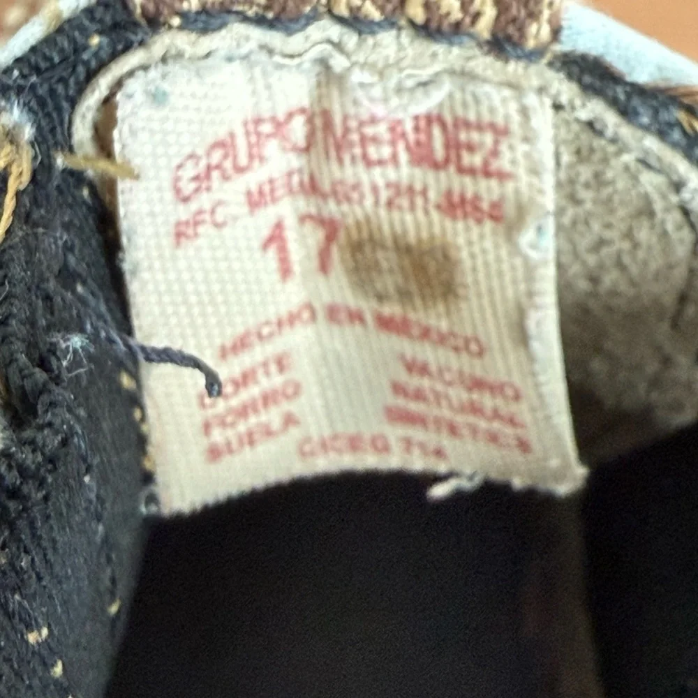 D’MENDEZ Cow Hide Made in Mexico Children’s Western Boots Size MX 17 US 10
